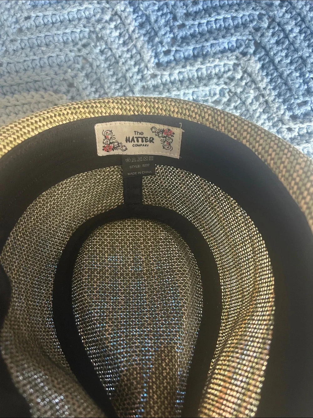 Tan Straw Trilby with Contrast Band